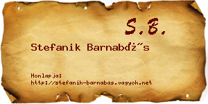 Stefanik Barnabás névjegykártya